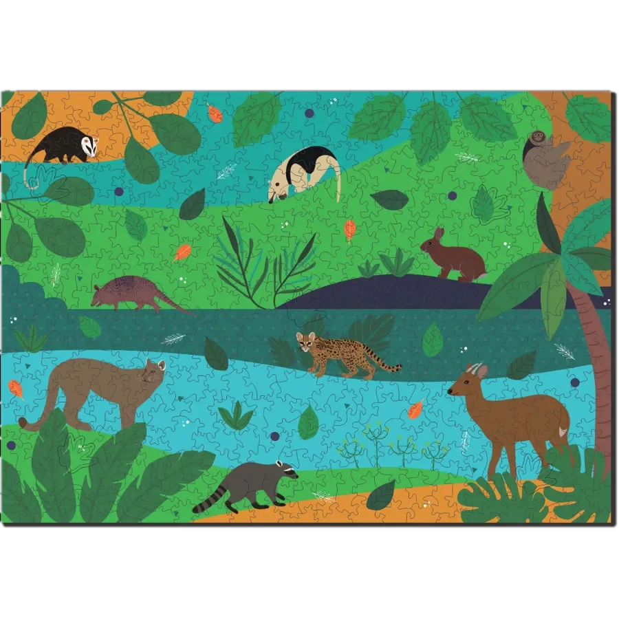 Quebra-cabeça com ilustração de fauna brasileira